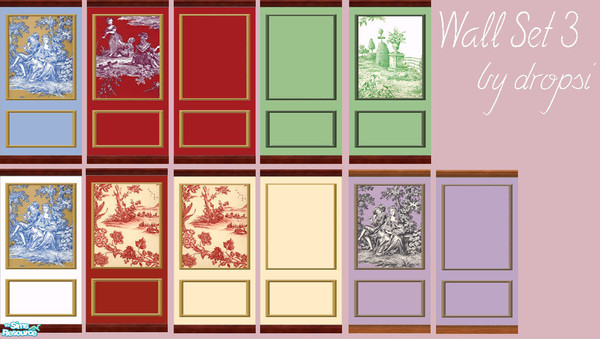 Sims 2 — S2LB - Toile de Jouy Walls - Set 3 by Dropsi1986 — **ENJOY**