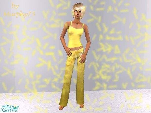 Sims 2 — Fashionable Aeropostale Sweats/PJ Set - 3 by Murphy75 — Enjoy these yellow sweats for your sims!
