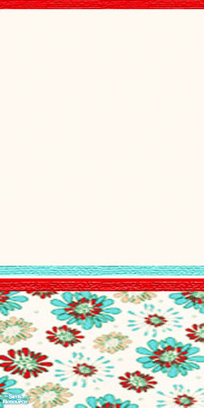 Sims 2 — Beige Flowers by juliana.brito — A beautiful clean wallpaper with borders in red and blue with some beautiful