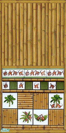 Sims 2 — Brown Tiki Wall by bseblwmn — Add a nice touch to your Sims Tiki style home with this amazing brown Tiki wall!