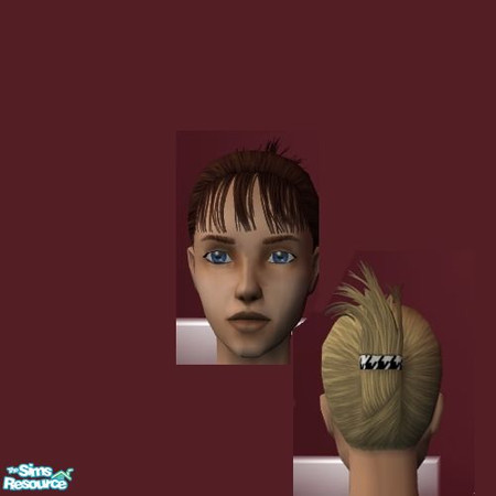 Sims 2 — Houndstooth Clasp Set - 2b85a0b5 Houndstoothclasp by imissfruity10 — brown Hair in the Houndstooth clasp set.