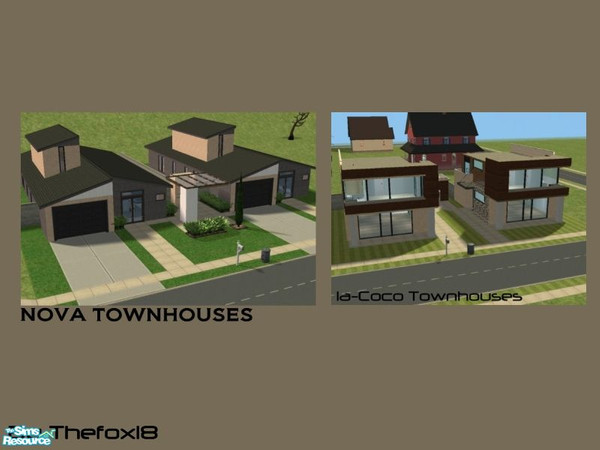 Sims 2 —  townhouses 01 by Thefox18 — both townhouses (nova townhouses & la-coco townhouses) in one download,enjoy
