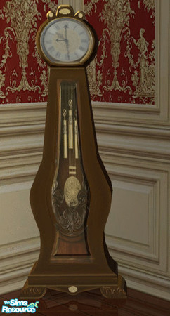 Sims 2 — Carried Away Parlor Floor Clock by lisa9999 — Dark wood and brass.