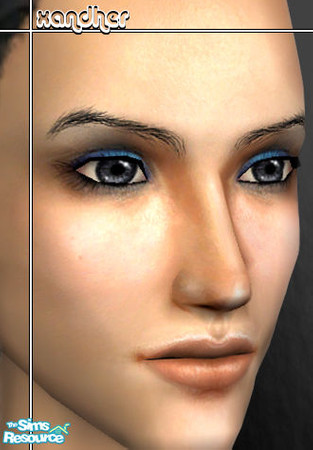 Sims 2 — Pop Eyeshadow - Abyss by Xandher — A dramatic, colorful eyeshadow with a smokey black base, and a pop of