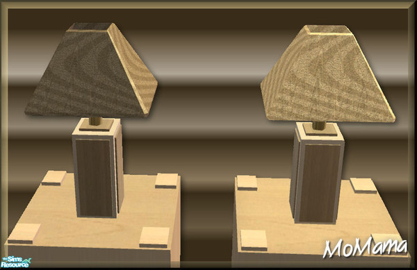 Sims 2 — NK Broadbent DR Table Lamps Wave - Brown by MoMama — A wavy lampshade of Brown on a dark matching wood base with