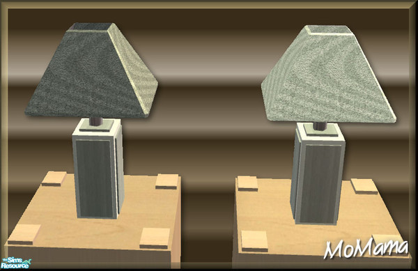 Sims 2 — NK Broadbent DR Table Lamps Wave - Pale Green by MoMama — A wavy lampshade of Pale Green on a dark matching wood