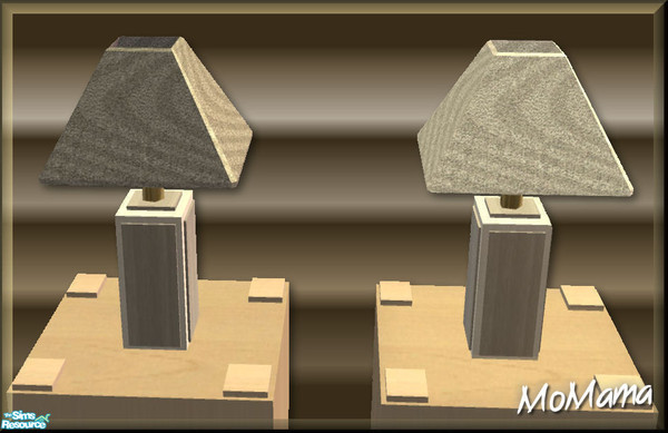Sims 2 — NK Broadbent DR Table Lamps Wave - Off White by MoMama — A wavy lampshade of Off White on a dark matching wood
