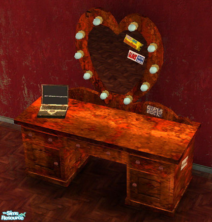 Sims 2 — Vanity Fair - mirror with 9 colours - grunge0 by Daislia — New mesh Jeanette\'s heart-shape mirror from VTMB,
