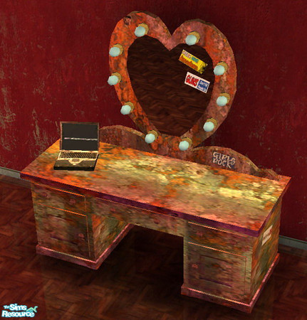 Sims 2 — Vanity Fair - mirror with 9 colours - grunge1 by Daislia — New mesh Jeanette\'s heart-shape mirror from VTMB,