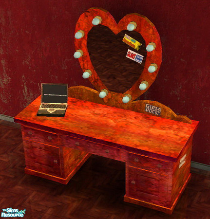 Sims 2 — Vanity Fair - mirror with 9 colours - grunge2 by Daislia — New mesh Jeanette\'s heart-shape mirror from VTMB,