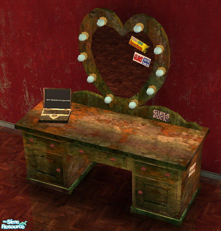 Sims 2 — Vanity Fair - mirror with 9 colours - grunge3 by Daislia — New mesh Jeanette\'s heart-shape mirror from VTMB,