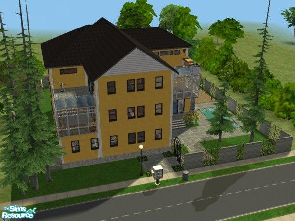 Sims 2 — Bright Yellow Apartment Building by YrS92 — No CC, enjoy! A perfect choice for a single, couple or for a small