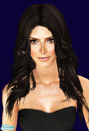 Sims 2 — Angelic - Raven & Black  by ChazDesigns — A sexy supermodel-esque hair style. 9 Colours, binned and