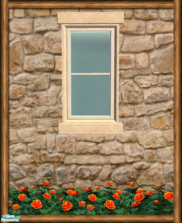 Sims 2 — Cottage Single Window - V2 Mesh by Shakeshaft — Part of a set of Cottage Style Windows and Doors, with Sandstone