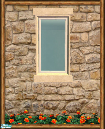 Sims 2 — Cottage Single Window - V3 Mesh by Shakeshaft — Part of a set of Cottage Style Windows and Doors, with Sandstone