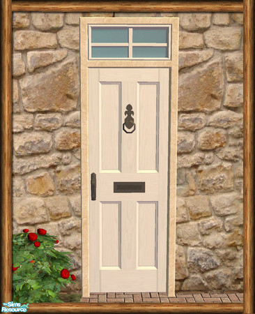 Sims 2 — Cottage Single Door - Diag Mesh by Shakeshaft — Part of a set of Cottage Style Windows and Doors, with Sandstone