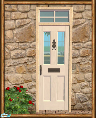 Sims 2 — Cottage Glass Panel Door - Mesh by Shakeshaft — Part of a set of Cottage Style Windows and Doors, with Sandstone