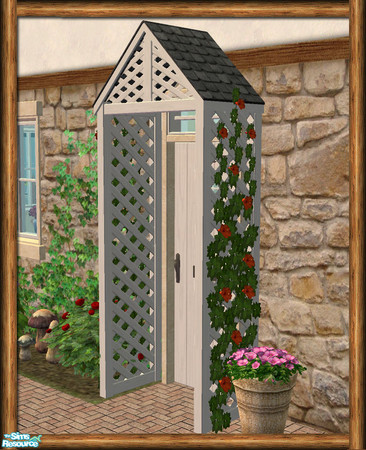 Sims 2 — Cottage Porch Climber - Mesh by Shakeshaft — Part of a set of Cottage Style Windows and Doors, with Sandstone