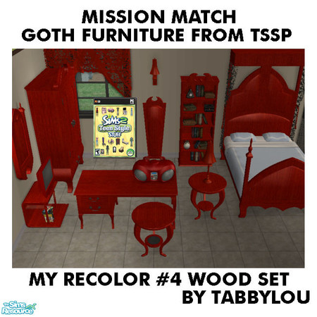 Sims 2 — TL - MM Goth Style Furniture Recolor04Wd Set by TabbyLou — Recolors of the TSSP (Teen Style Stuff Pack) Goth