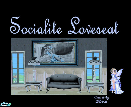 Sims 2 — Socialite Black Livingroom Collection - Loveseat-1 by LD202 — This is part of the socialite black livingroom