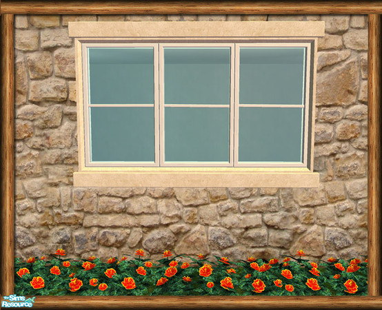 Sims 2 — Cottage 3 Tile Window - V3 Mesh by Shakeshaft — Part of a set of Cottage Style Windows and Doors, with Sandstone