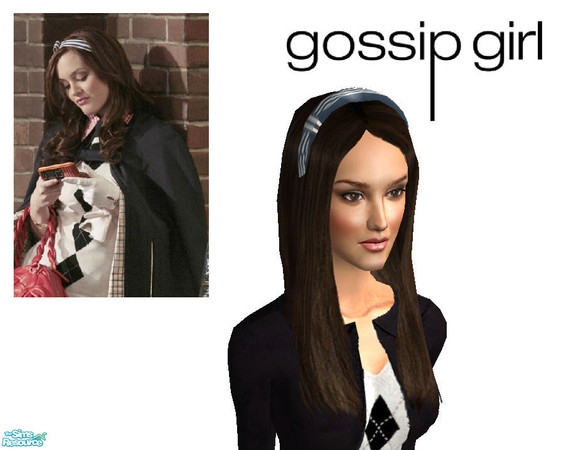 Sims 2 — A set of Blair Waldorf\'s headbands - Blue striped by ancsie18 — Cute headband as seen on Blair Waldorf