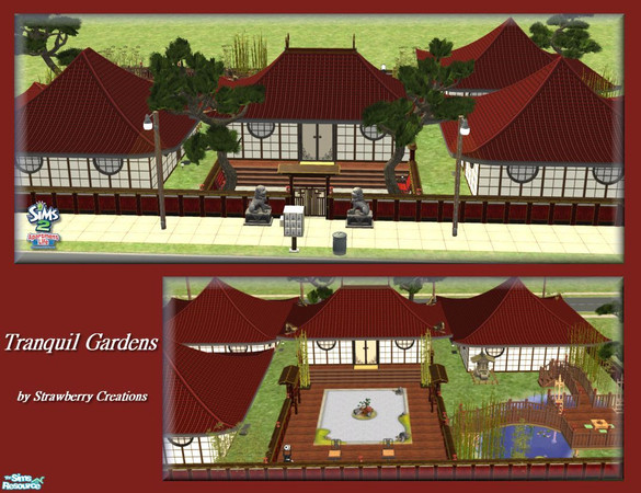 Sims 2 — Tranquil Gardens by Strawbz — A peaceful haven where your sim can sit back, relax and recharge after a long day