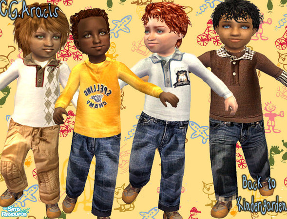 Sims 2 — Back to Kindergarden by C.G.Aracis — Older sisters and brothers go back to school,but toddlers wnna look cute in