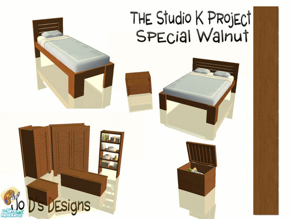 Sims 2 — Leyris Bedrooms Studio K Match Special Walnut Set by simmaniac2005 — I LOVE Studio K walls & floors & I