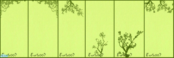 Sims 2 — green wallpaper with flowers set by enfin007 —  