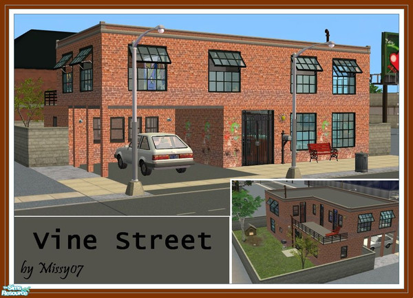 Sims 2 — Vine St by missy_sceeter — Converted from an abandoned garage, it may seem pricey, but your Sims will love this