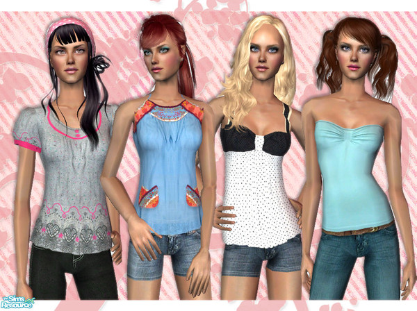 Sims 2 — Joy  by simal10 — 4 New outfits for your adult sims. Don\'t forget to get the mesh from the link below. Have