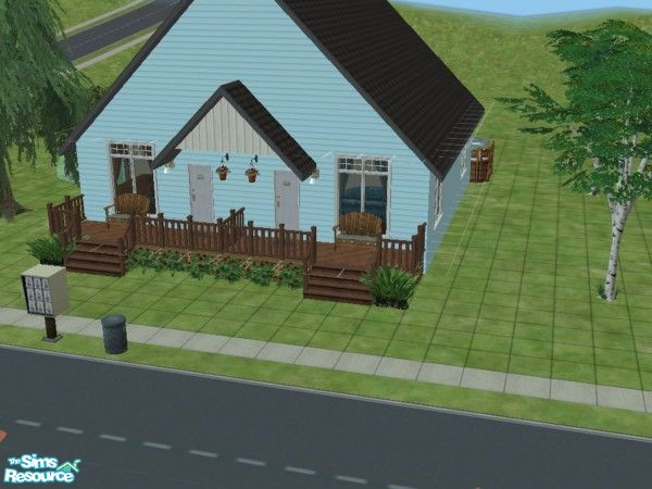 Sims 2 — Duplex Apartment 001 by sweetsassykaty — Each apartment has fridge, stove, dishwasher and trash compactor.