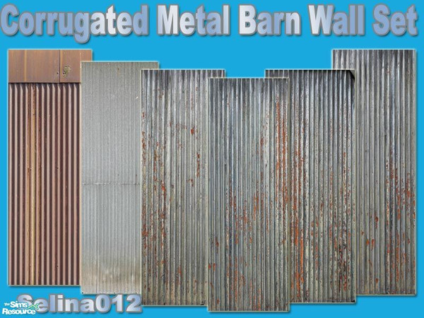 Sims 2 — Corrugated Metal Barn Wall Set by selina012 — I needed to create some tin walls for my Australian barn so I