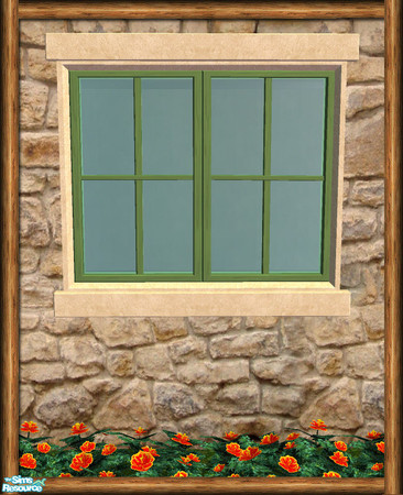Sims 2 — Cottage 2 Tile Window - Frame 02 by Shakeshaft — Part of the first recolour set of the Cottage Build set,
