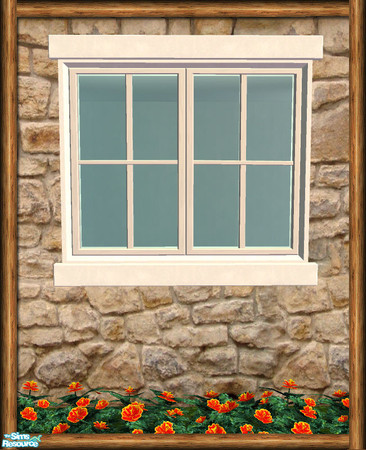 Sims 2 — Cottage 2 Tile Window - Stone 01 by Shakeshaft — Part of the first recolour set of the Cottage Build set,