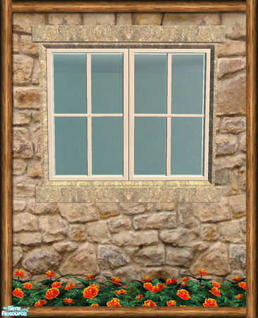 Sims 2 — Cottage 2 Tile Window - Stone 02 by Shakeshaft — Part of the first recolour set of the Cottage Build set,