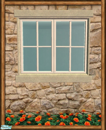 Sims 2 — Cottage 2 Tile Window - Stone 03 by Shakeshaft — Part of the first recolour set of the Cottage Build set,