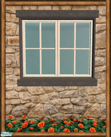 Sims 2 — Cottage 2 Tile Window - Stone 04 by Shakeshaft — Part of the first recolour set of the Cottage Build set,