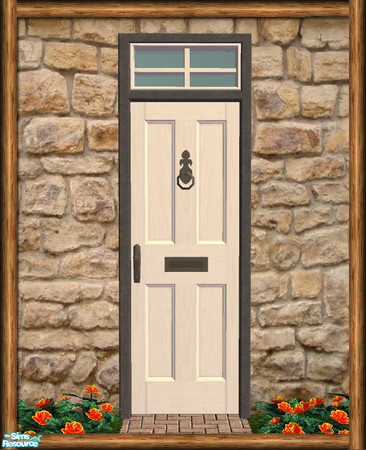 Sims 2 — Cottage Single Door - Stone 01 by Shakeshaft — Part of the first recolour set of the Cottage Build set, included