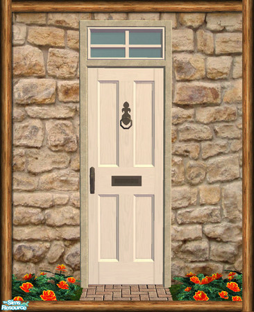 Sims 2 — Cottage Single Door - Stone 02 by Shakeshaft — Part of the first recolour set of the Cottage Build set, included