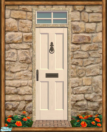 Sims 2 — Cottage Single Door - Stone 03 by Shakeshaft — Part of the first recolour set of the Cottage Build set, included