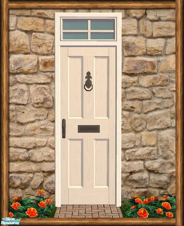 Sims 2 — Cottage Single Door - Stone 04 by Shakeshaft — Part of the first recolour set of the Cottage Build set, included