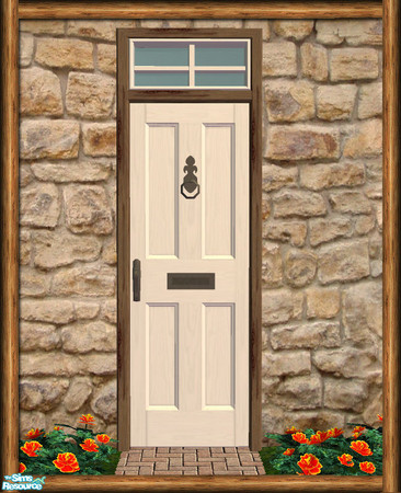 Sims 2 — Cottage Single Door - Stone 05 by Shakeshaft — Part of the first recolour set of the Cottage Build set, included
