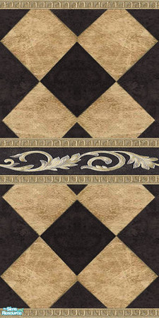 Sims 2 — Ebony Black Marble Walls & Floors Set - Wall 04 by Sheera — Part of my Ebony Black Marble Walls & Floors