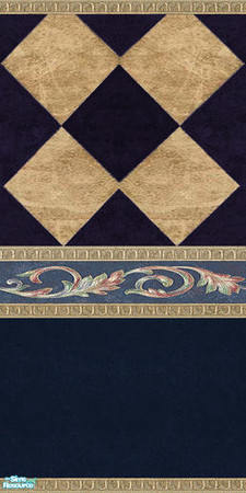 Sims 2 — Midnight Blue Marble Walls & Floors Set - Wall 05 by Sheera — Part of my Midnight Blue Marble Walls &