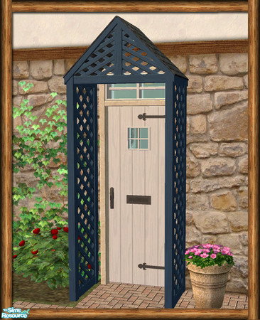 Sims 2 — Cottage Porch - Wood 01 by Shakeshaft — Part of the second set of recolours of the Cottage Build Set, included
