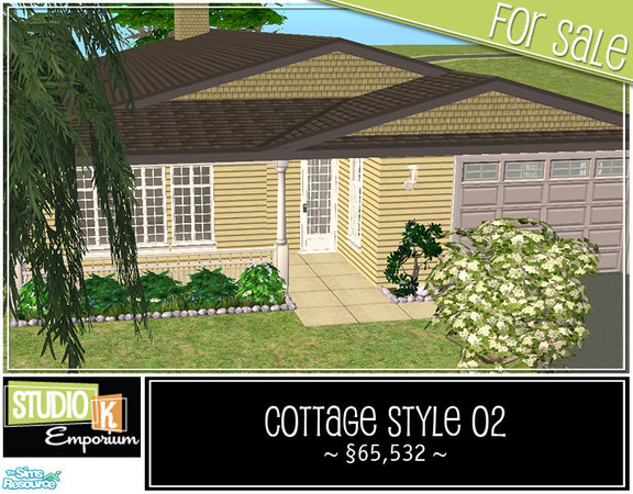 Sims 2 — Studio K Cottage Style 02 by StudioKhagerks — Cute little 3 bedroom/2 bath home on a small lot. Amenities