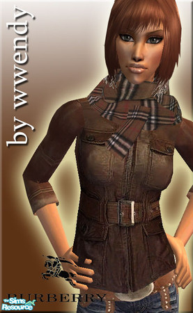 Sims 2 — Burberry Cashmere Scarves - Brown by wwendy — 