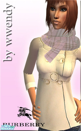 Sims 2 — Burberry Cashmere Scarves - Rose Water by wwendy — 